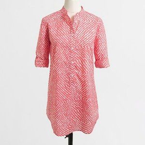 J Crew Factory Coral White Geo Print Button Down